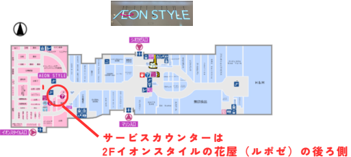 サービスカウンターのマップ